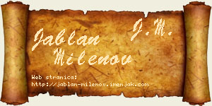 Jablan Milenov vizit kartica